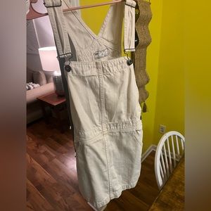 Free people white denim overall skirt size W 27